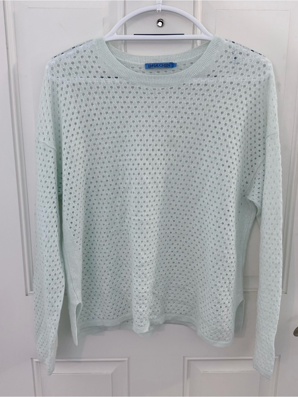 J.McLaughlin Philomena Sweater M | Light Mint Cashmere Linen